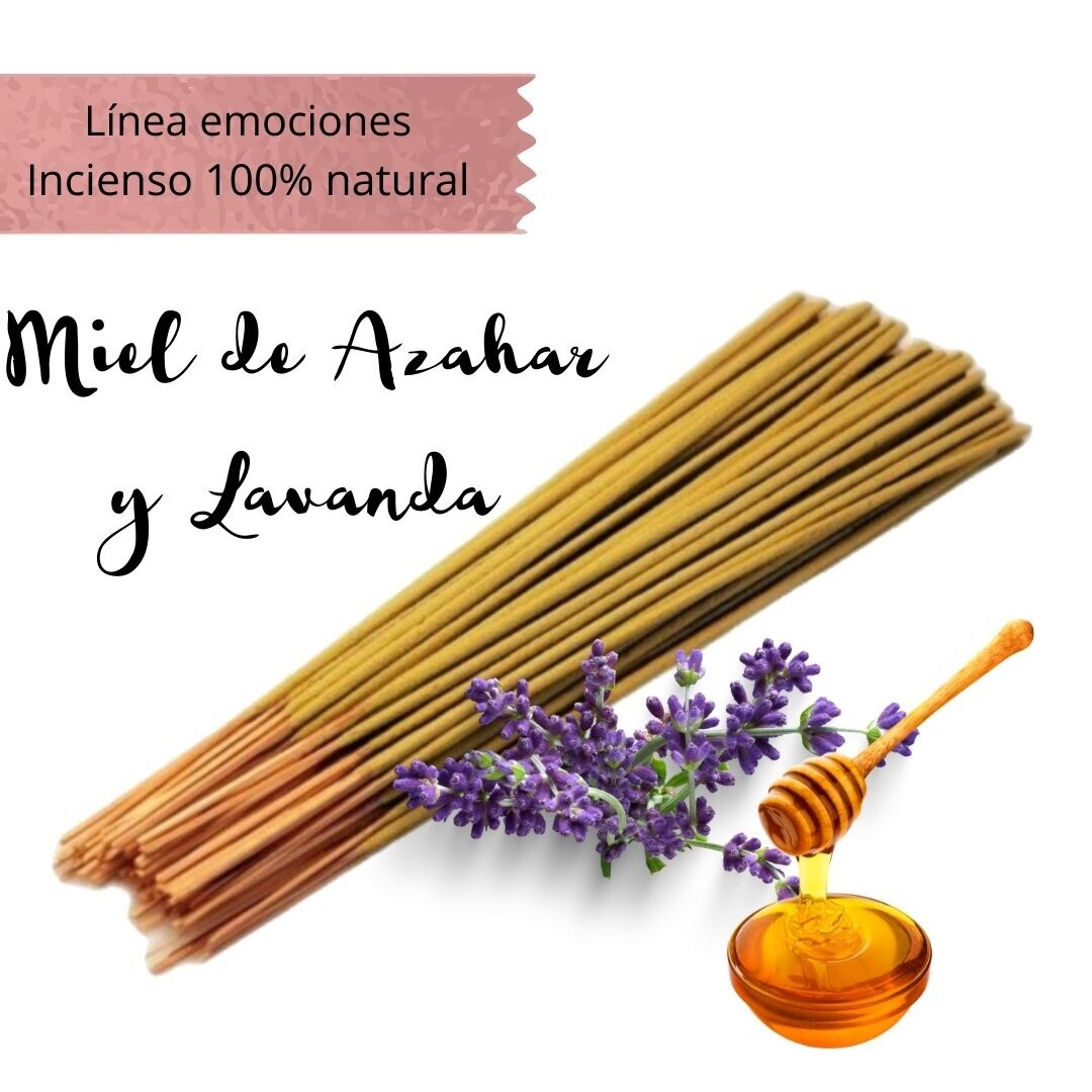 Incienso Artesanal 100% Natural Emociones - Miel de Azahar y Lavanda