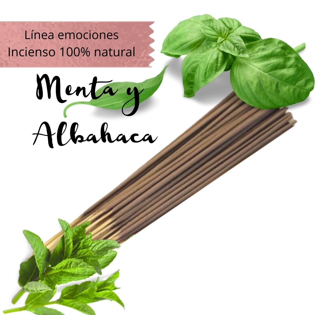 Incienso Artesanal 100% Natural Emociones - Menta y Albahaca