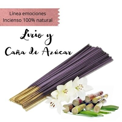 Incienso Artesanal 100% Natural Emociones - Lirio y Caña de azúcar