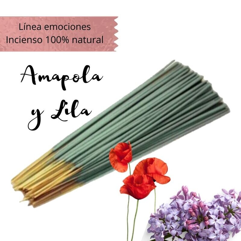 Incienso Artesanal 100% Natural Emociones - Amapola y Lila