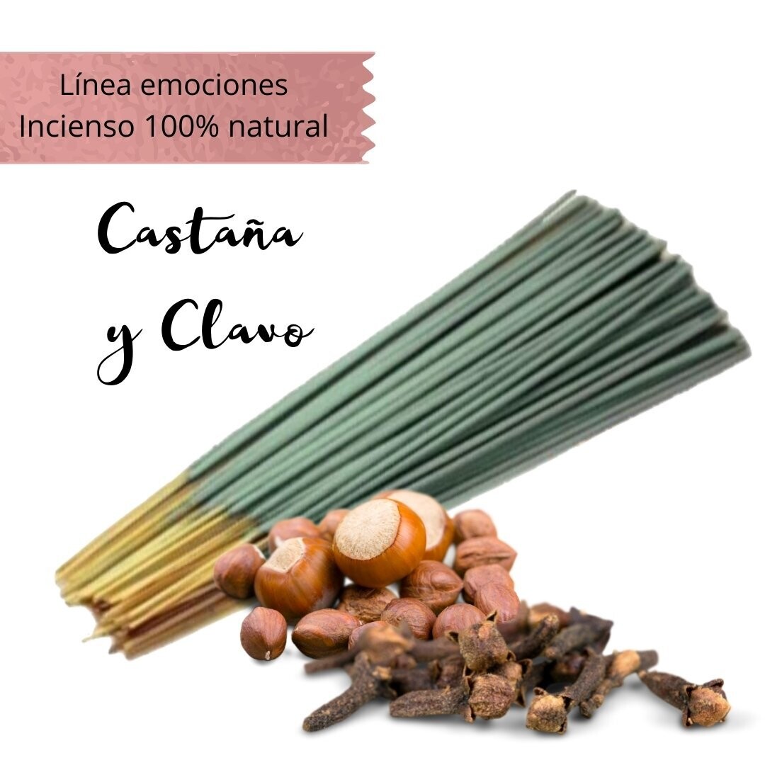 Incienso Artesanal 100% Natural Emociones - Castaña y Clavo