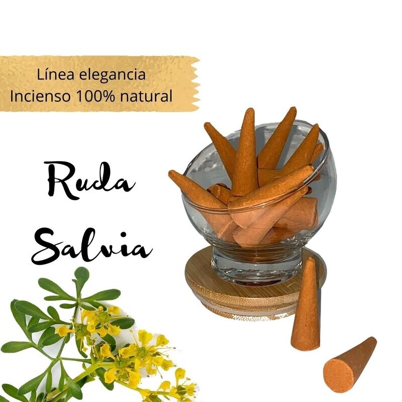 Incienso conos artesanal 100% Natural - Ruda Salvia