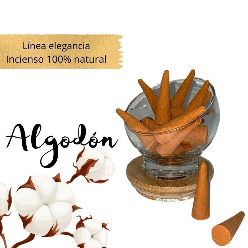 Incienso conos artesanal 100% Natural - Algodón Blanco