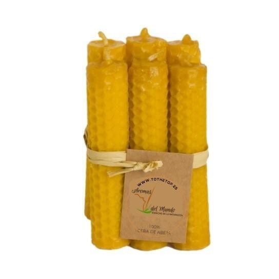 Velas de miel(Cera virgen de abeja)10cmx1,5 cm aprox.