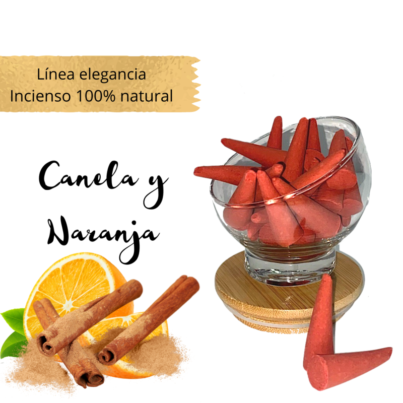 Incienso conos artesanal 100% Natural - Canela y Naranja