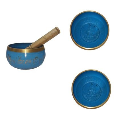 Cuenco Tibetano otros metales 12 cm azul