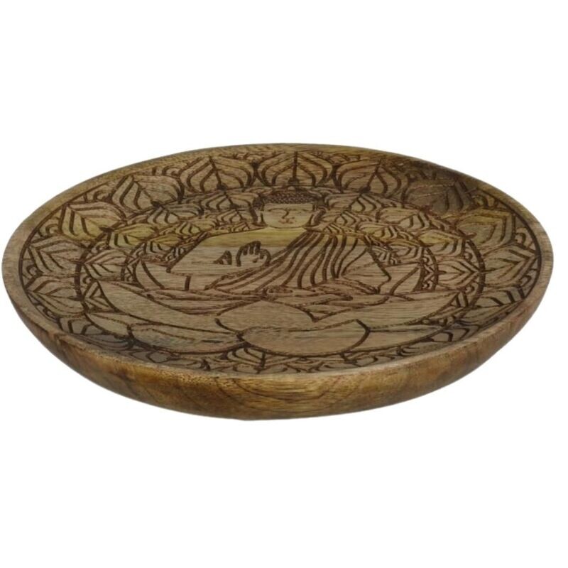 Plato madera buda