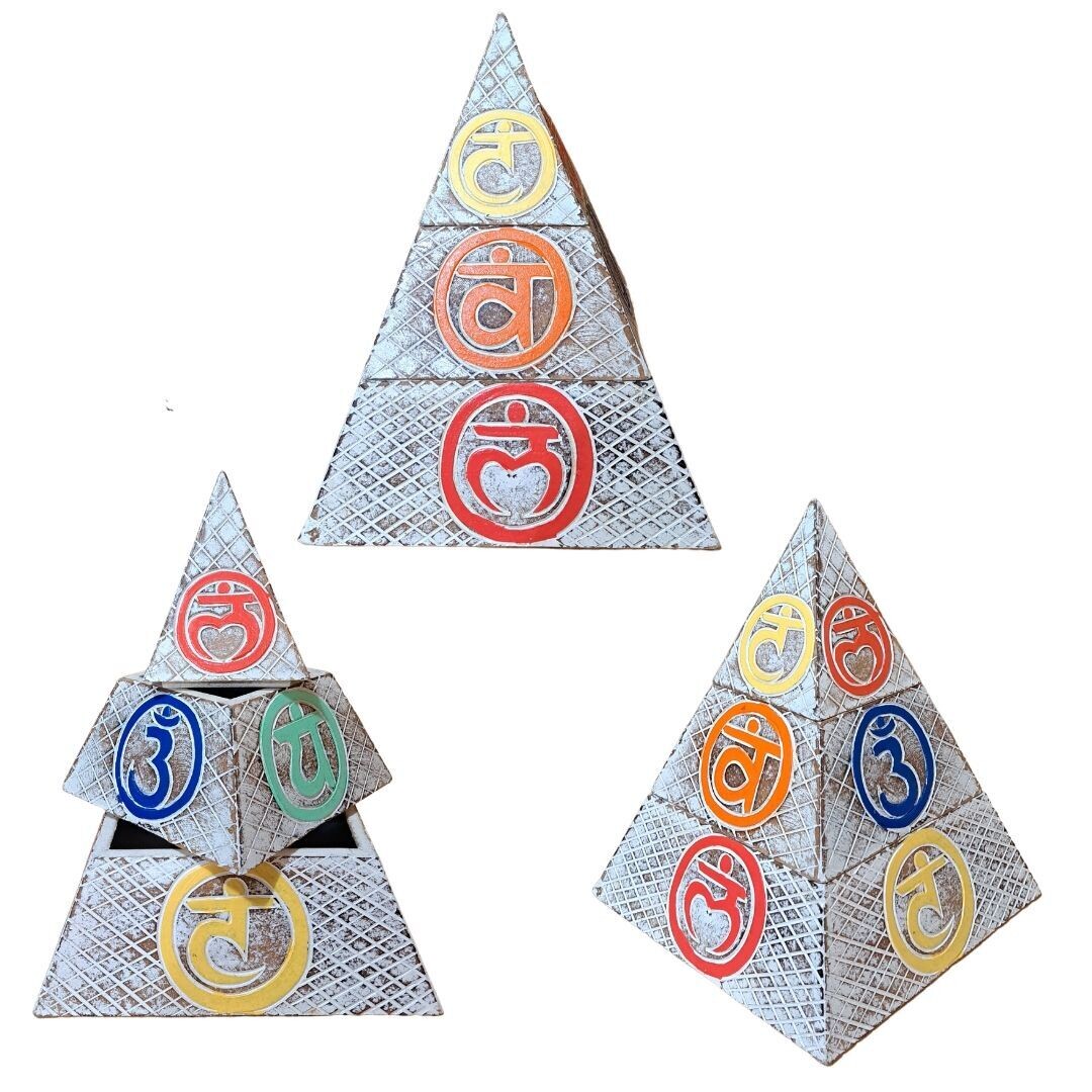 Joyero Pirámide Grande (Decoración Chakras)