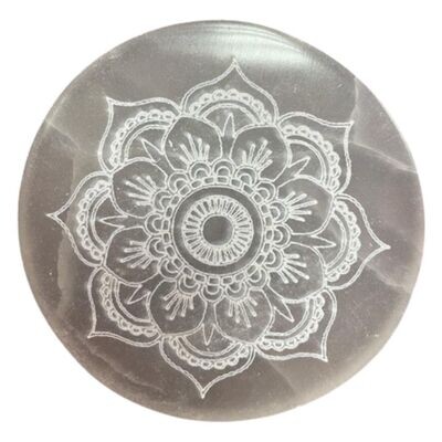 Selenita circular grabado- Flor de Lotus
