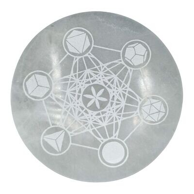 Selenita circular grabado- Geometría Sagrada