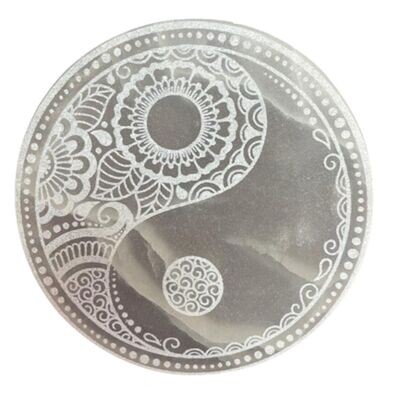 Selenita circular grabado- Feng Shui