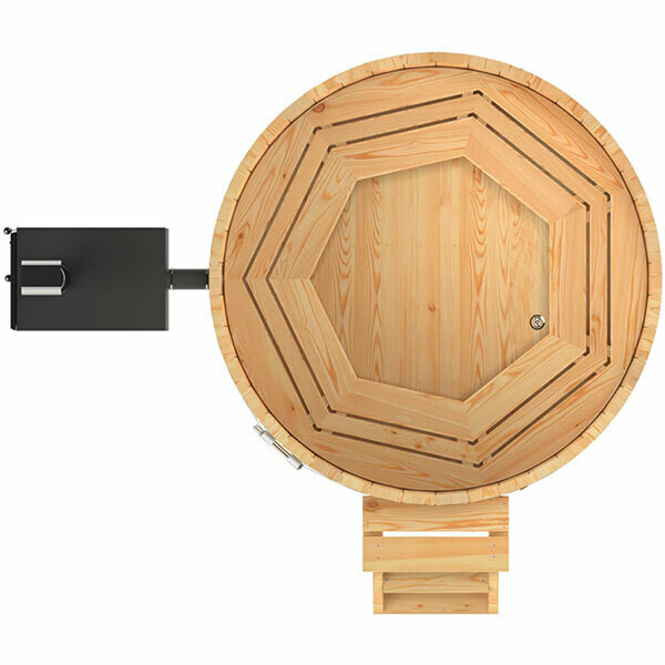Holz-Hotpot rund Ø 1,8m für 7-8 Personen mit Aussenofen, Ausstellungsstück