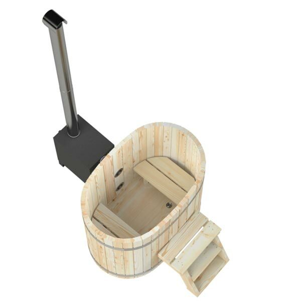 Holz-Hotpot oval mit Aussenofen