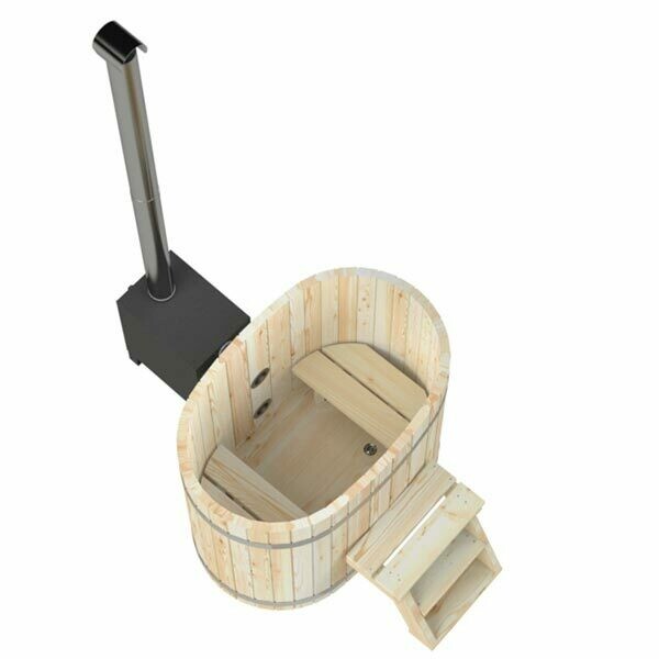 Holz-Hotpot oval mit Aussenofen