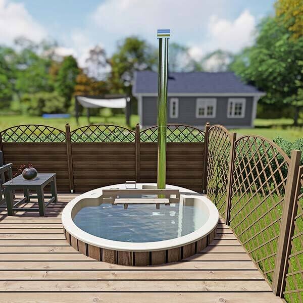 Einbau Badefass 3 Pers. für Terrasse aus GFK Ø1,8m