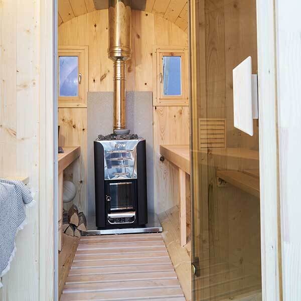 Fasssauna 3,0 Meter für 4 Personen mit Vorraum