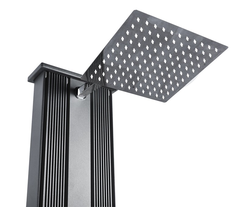 Piu Straight Hybriddusche Solardusche 40L Aluminium Dusche in Anthrazit
