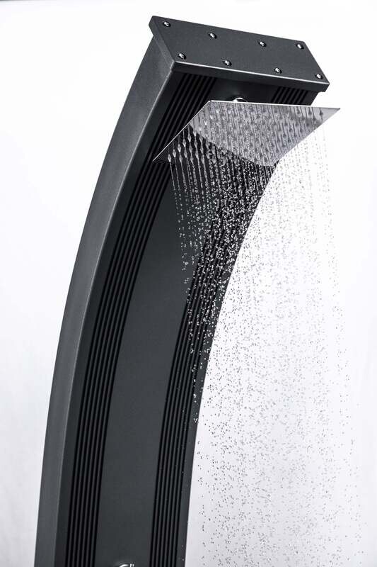Piu Curve Hybriddusche Solardusche 40L Aluminium Dusche in Anthrazit