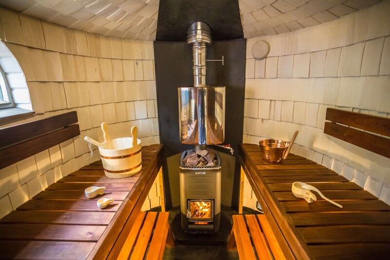 Goahte Sauna S-5,8 mit Vorraum und Duschraum