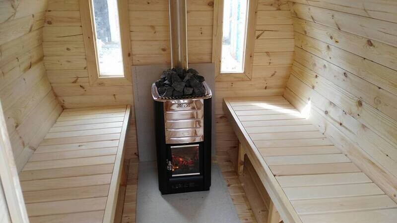 Saunafass 3.5 m für 6-8 Personen mit Vorraum