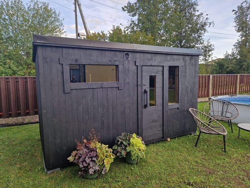 Gartensauna COMPACT mit Lounge 3.8 m