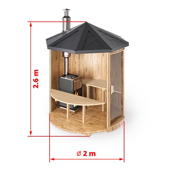 Vertikales Saunafass für 2 Personen