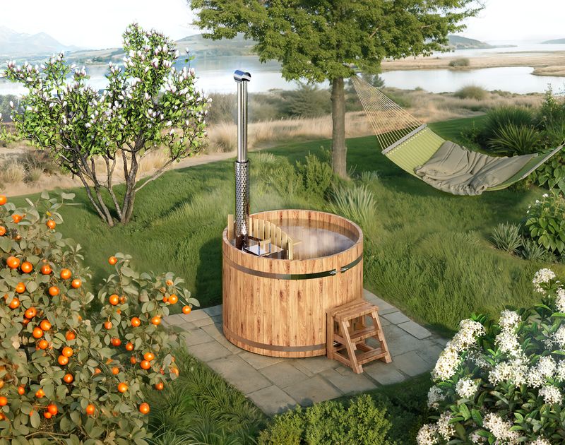 Holz-Hotpot rund mit Innenofen