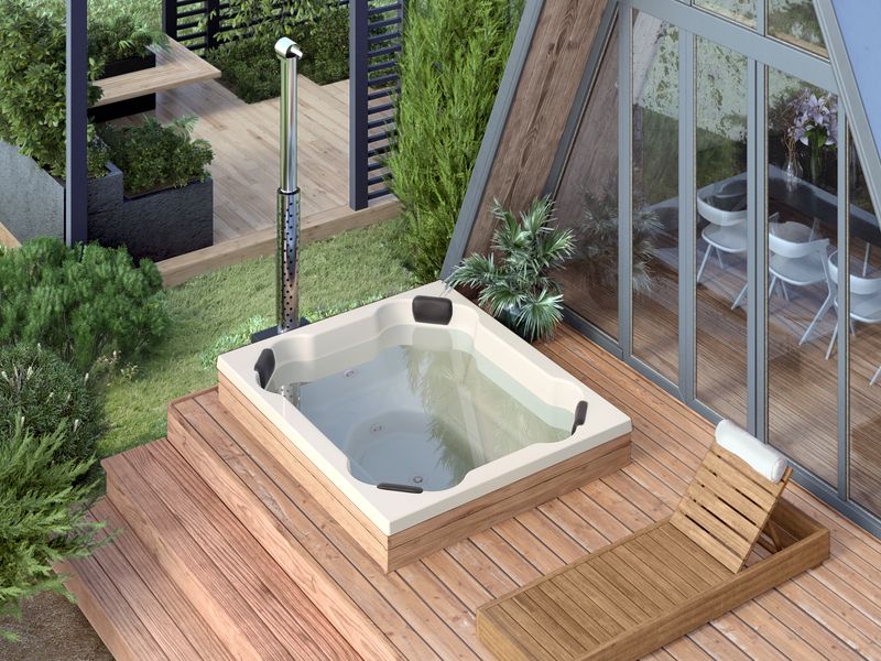 Einbau Badefass 8 Pers. für Terrasse aus GFK 2×1,7m