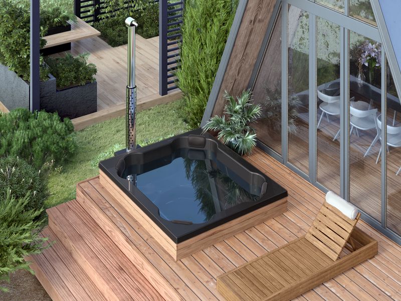 Einbau Badefass 8 Pers. für Terrasse aus GFK 2×1,7m