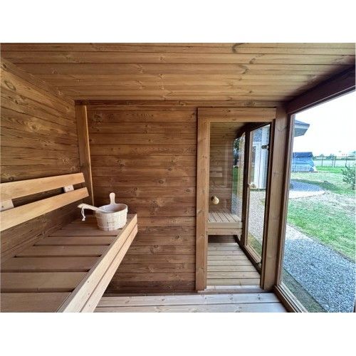 Quadratische Sauna Comfort mit Vorraum