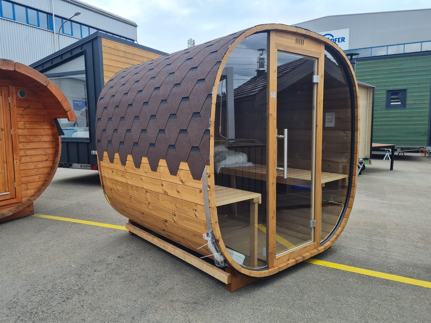 Fasssauna 2.3 m – Quadratisch  für 4 Personen