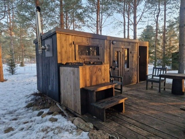 Gartensauna, Vorführmodell mit Holzofen Harvia M3 16.5 KW