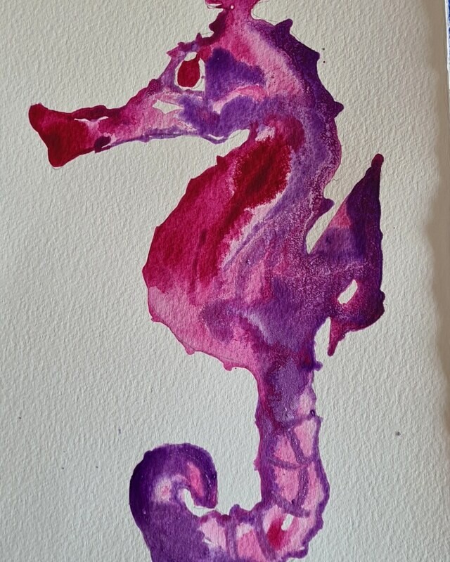 Little Pics - Seahorse - Violet Magenta