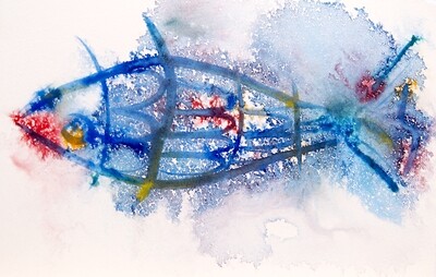 Water Colour Fish - Out of the Blue - Digital Image