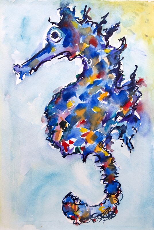 Little Seahorse Water Colour - Digital Image
