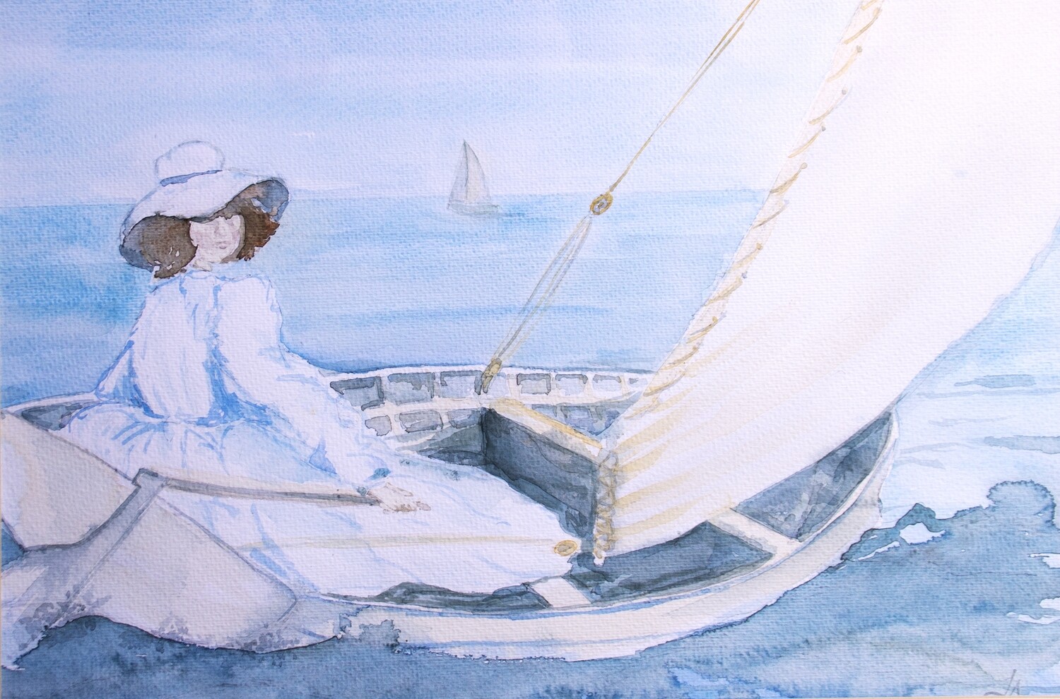 Lady Yachts Woman - Water Colour - Digital Image