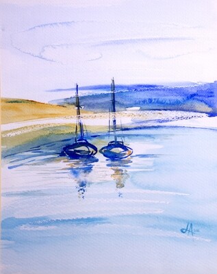 Yachts at Rest - Water Colour - Digital Image