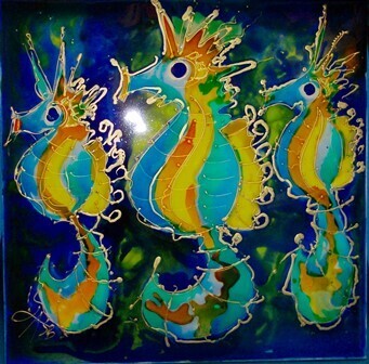 10 GIFT CARDS SET OF 10 - SEAHORSES, SEASHELLS, TURTLES, SEA LIONS AND SCHOOLS OF HERRING