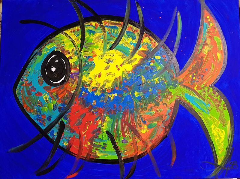 Happy Fish Abstract - Digital Image