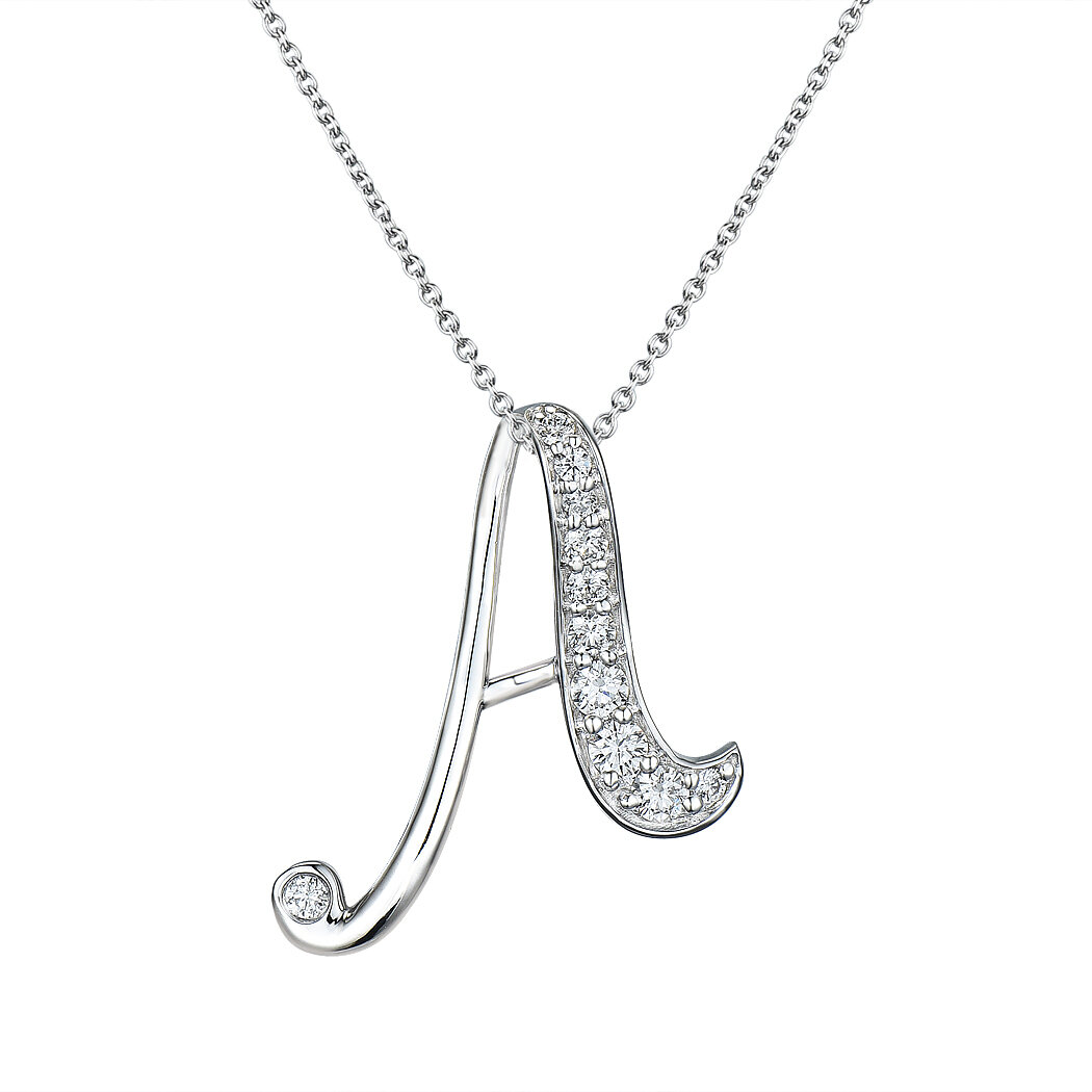 A Pendant in 18K White Gold with Diamonds