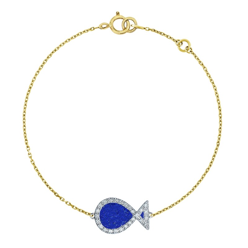Signature Blessing Lapis and Diamond Bracelet