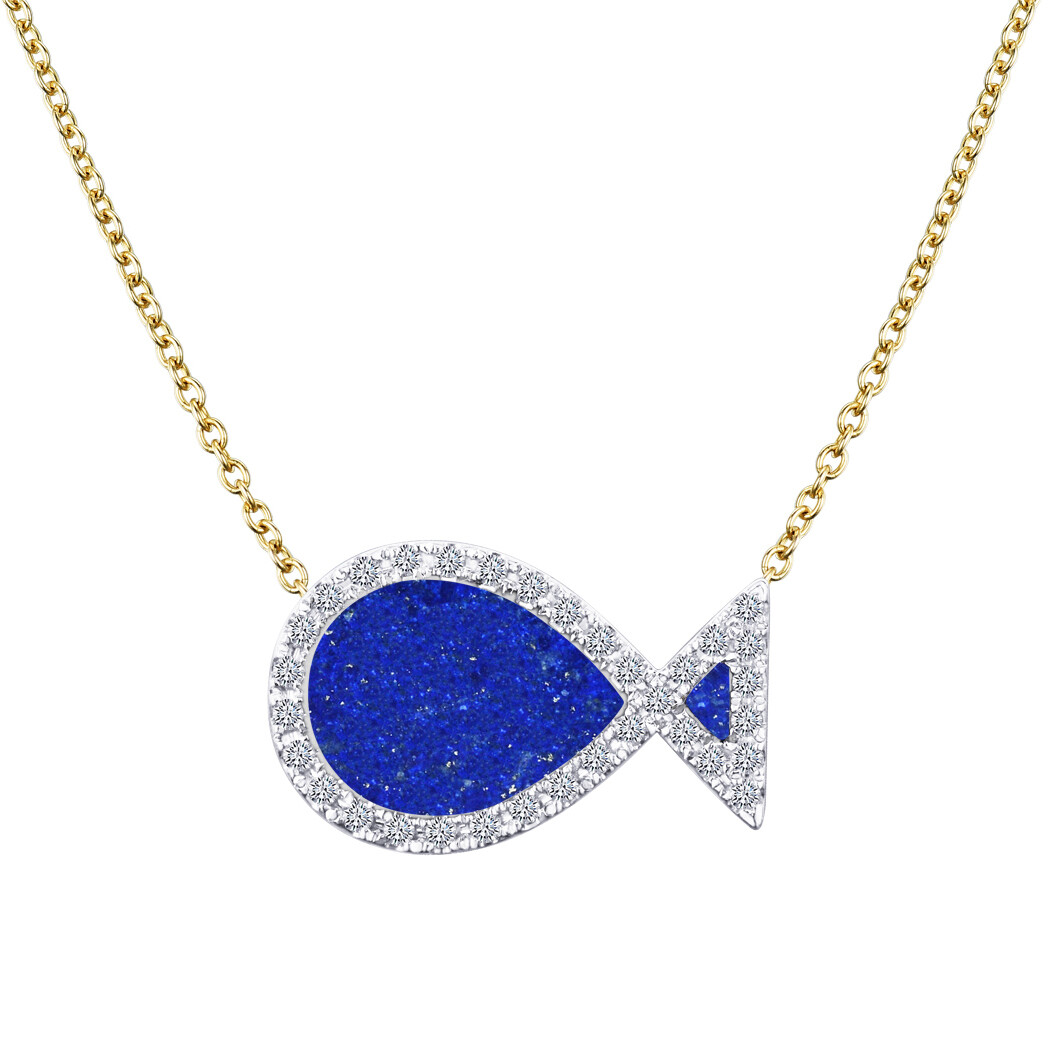 Signature Blessing Lapis and Diamond Necklace