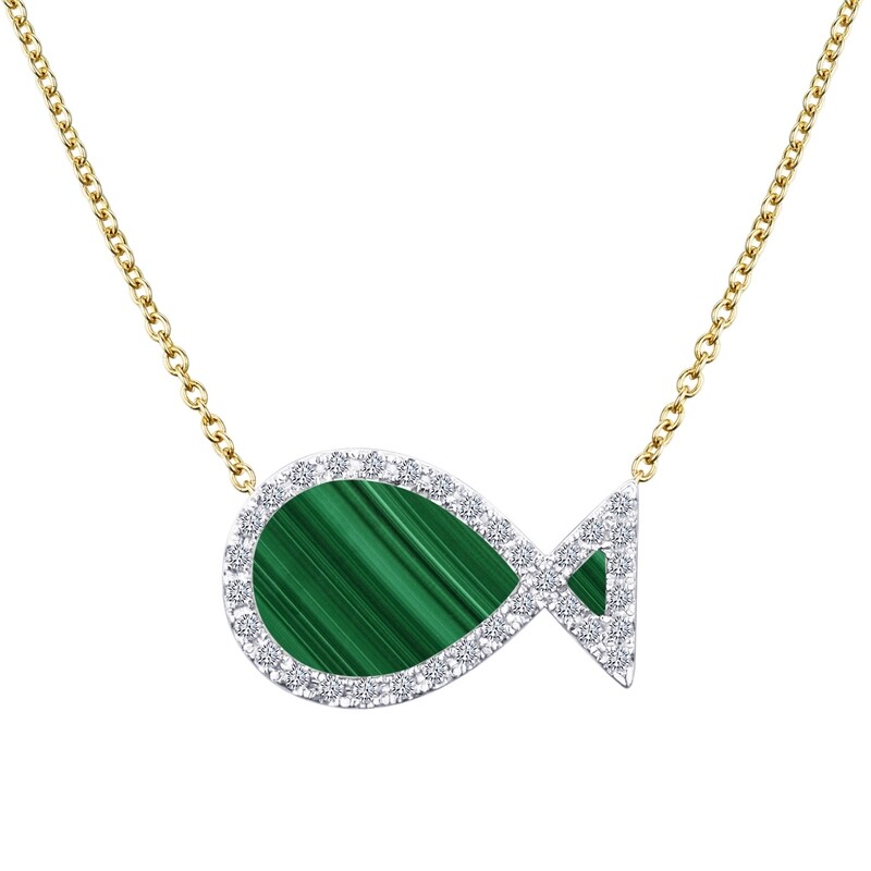 Signature Blessing Malachite and Diamond Necklace