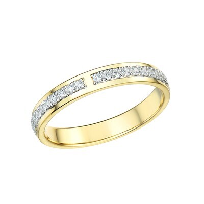 Diamond Ring in 14K White and Yellow Gold