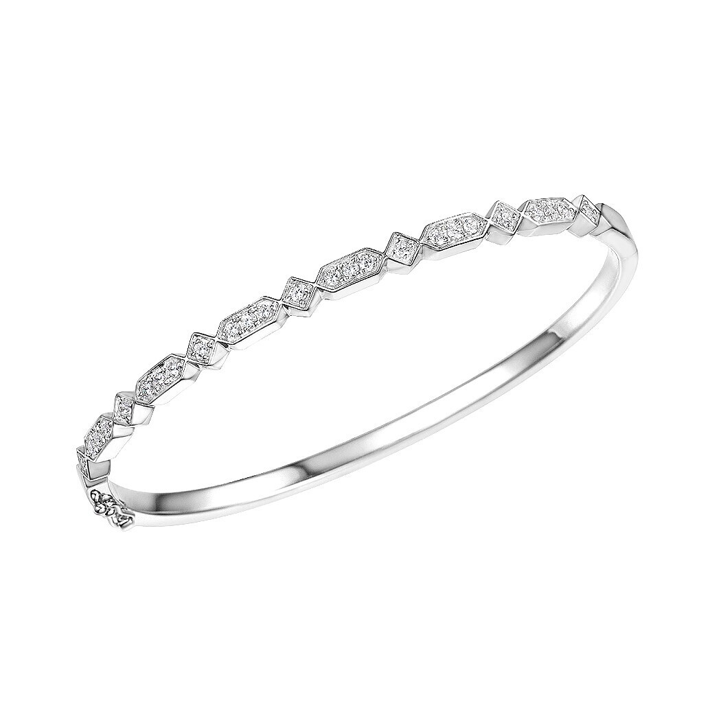 Diamond Bangle in 14K White Gold