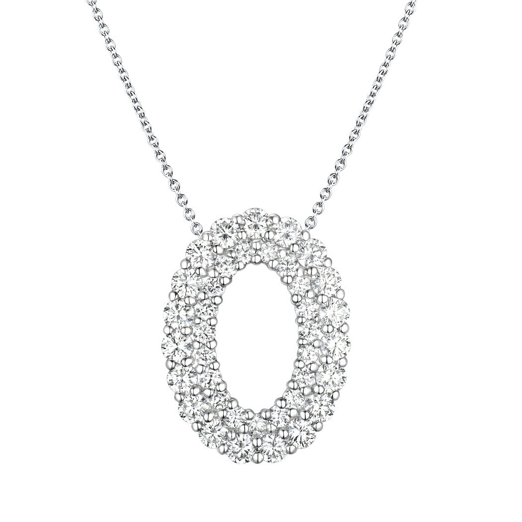 Diamond Pendant in 18K White Gold