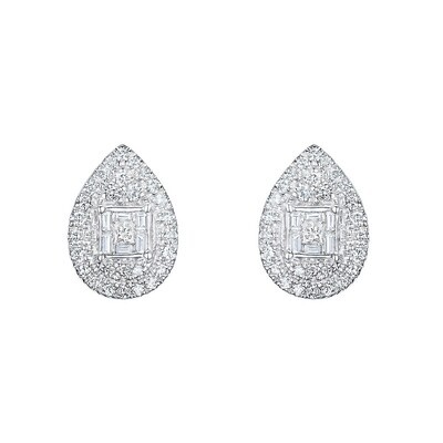 Diamond Earrings in 18K White Gold