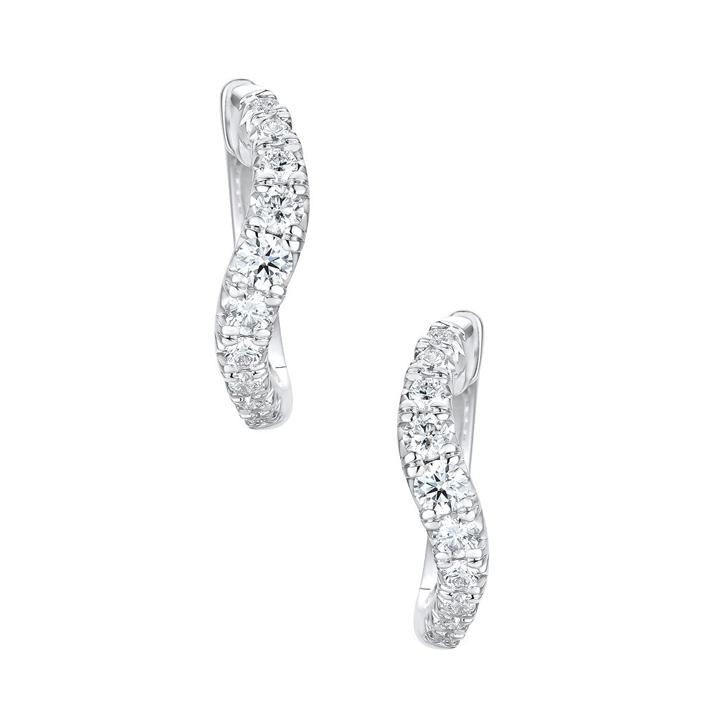 Diamond Earrings in 18K White Gold