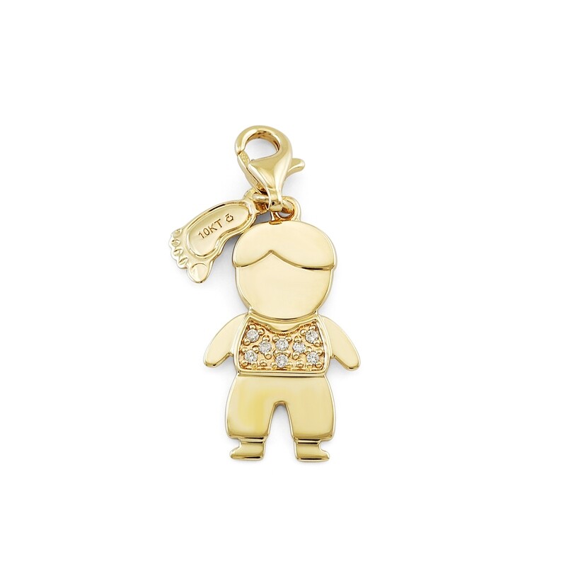Baby Charm and Pendant with Name Engraved (for reference only)