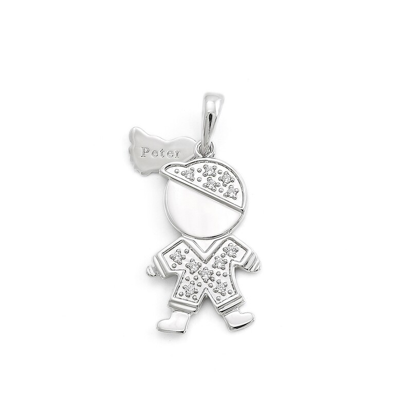 Baby Charm and Pendant with Name Engraved (for reference only)